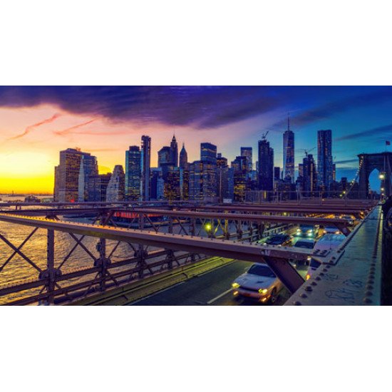 Fototapetai Miesto panoraminis vaizdas nuo tilto