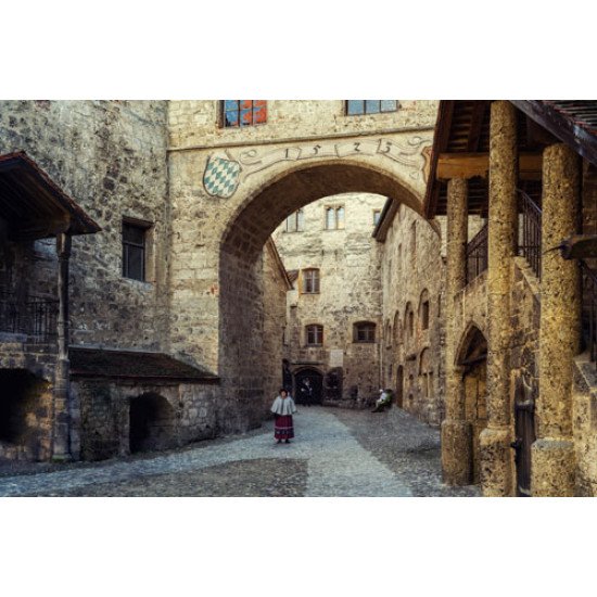 Fototapetai Viduramžių pilies namai, Burghausen, Altötting, Bavarija, Vokietija