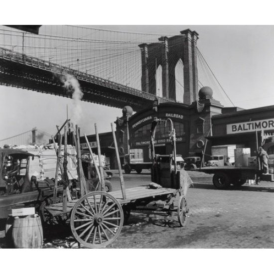 Fototapetai Niujorko viešoji biblioteka po tiltu