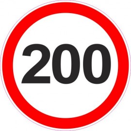 Lipdukas Ribotas greitis 200 kelio ženklas 329