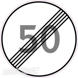 Lipdukas Greičio ribojimo pabaiga 50 kelio ženklas 330
