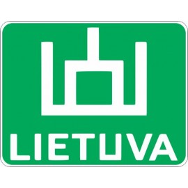 Lipdukas Lietuva ženklas baltas žaliame fone