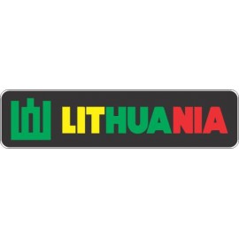Lipdukas Lithuania ženklas spalvotas juodame fone