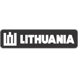 Lipdukas Lithuania ženklas baltas juodame fone