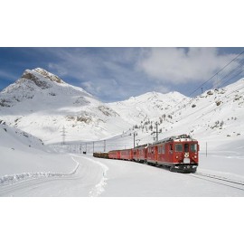 Fototapetas Žiemos kalnų traukinys