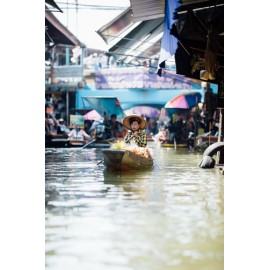 Fototapetai Ant vandens prekybos turgus, Damnoen Saduak, Bangkokas, Tailandas